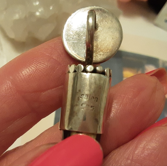 VINTAGE SAJEN 925 SOLID STERLING SILVER AFRICAN MUDD BEAD SLIDE - Picture 16 of 17